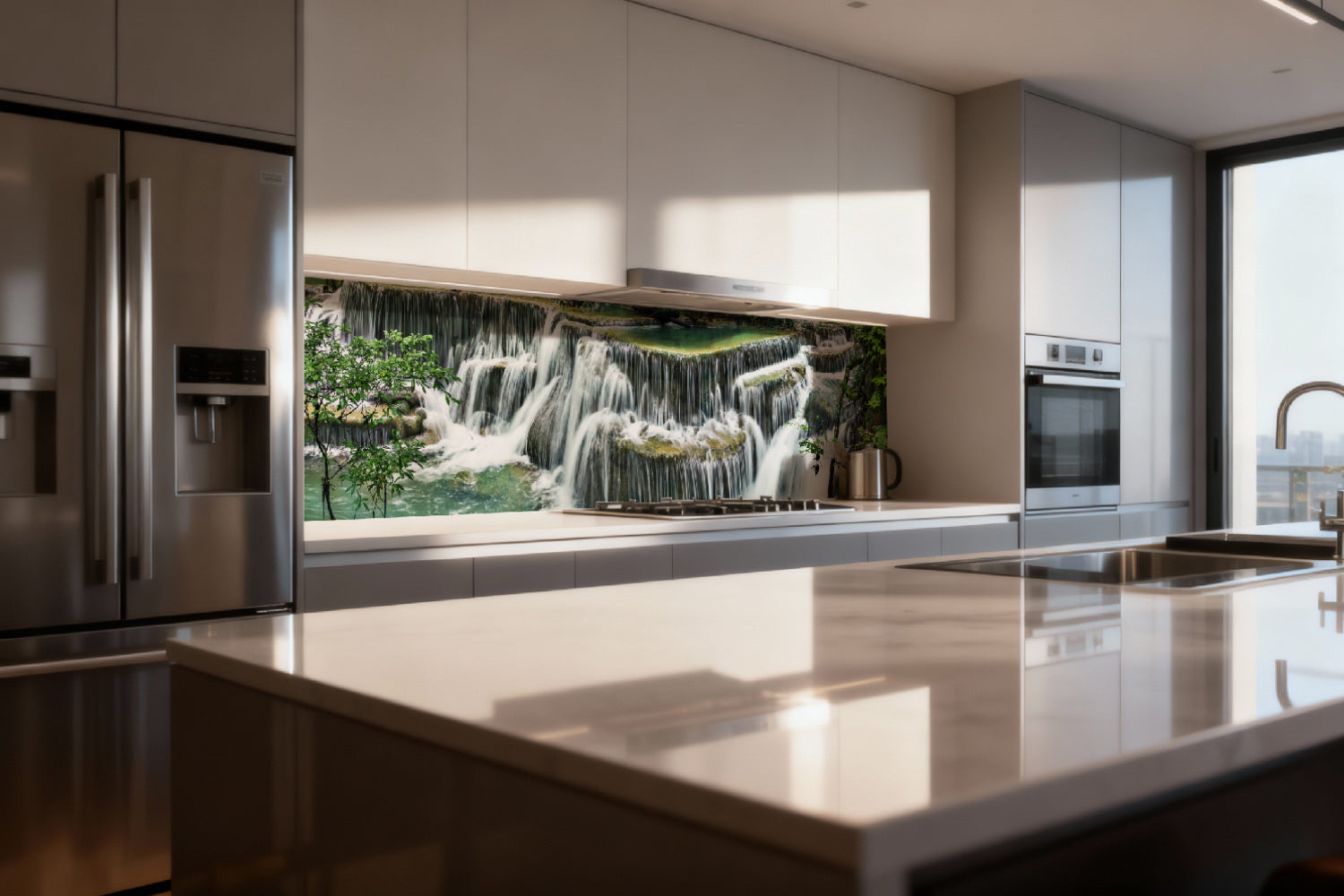 Küchenrückwand Wasserfall im Dschungel