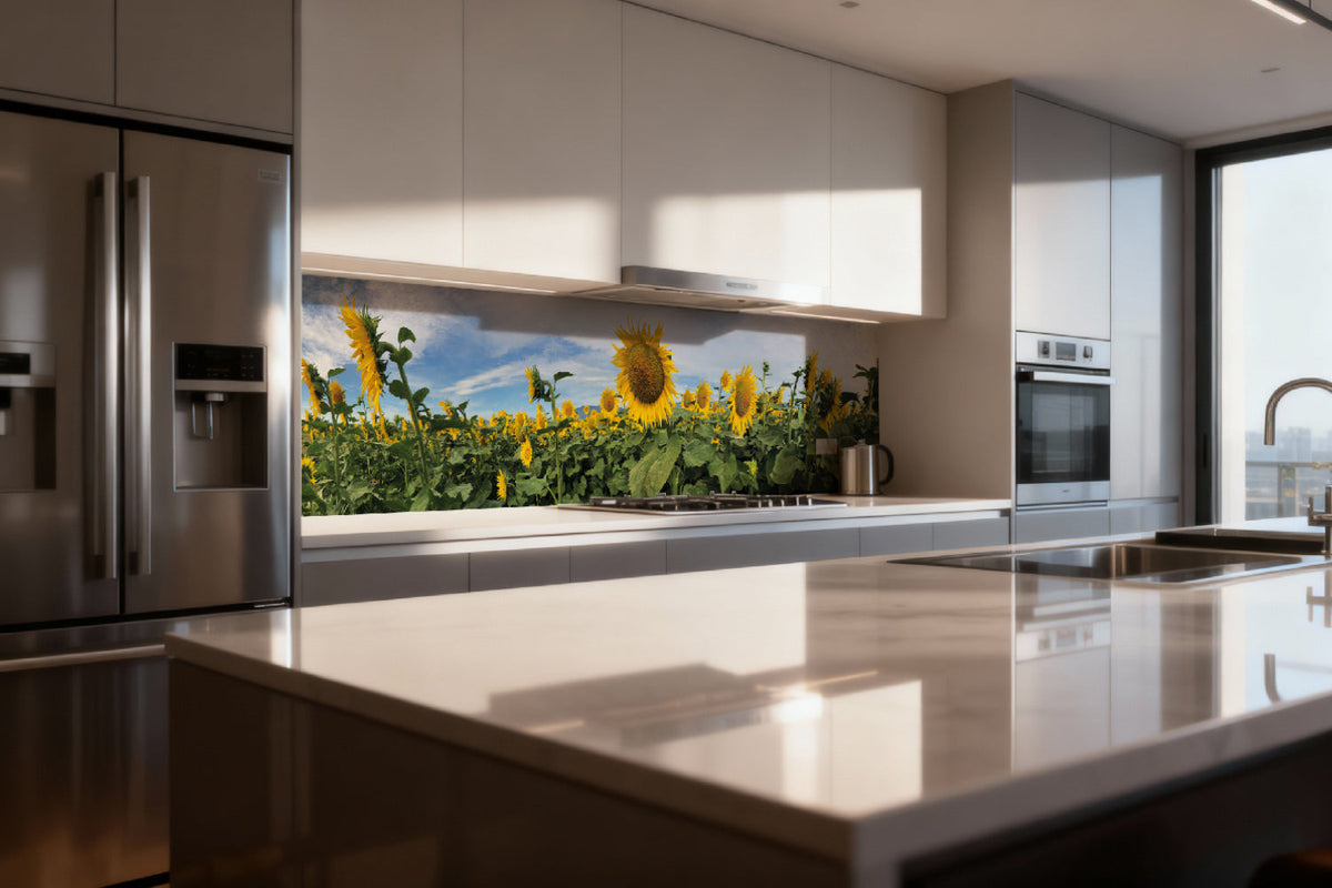 Küchenrückwand Sonnenblumenfeld