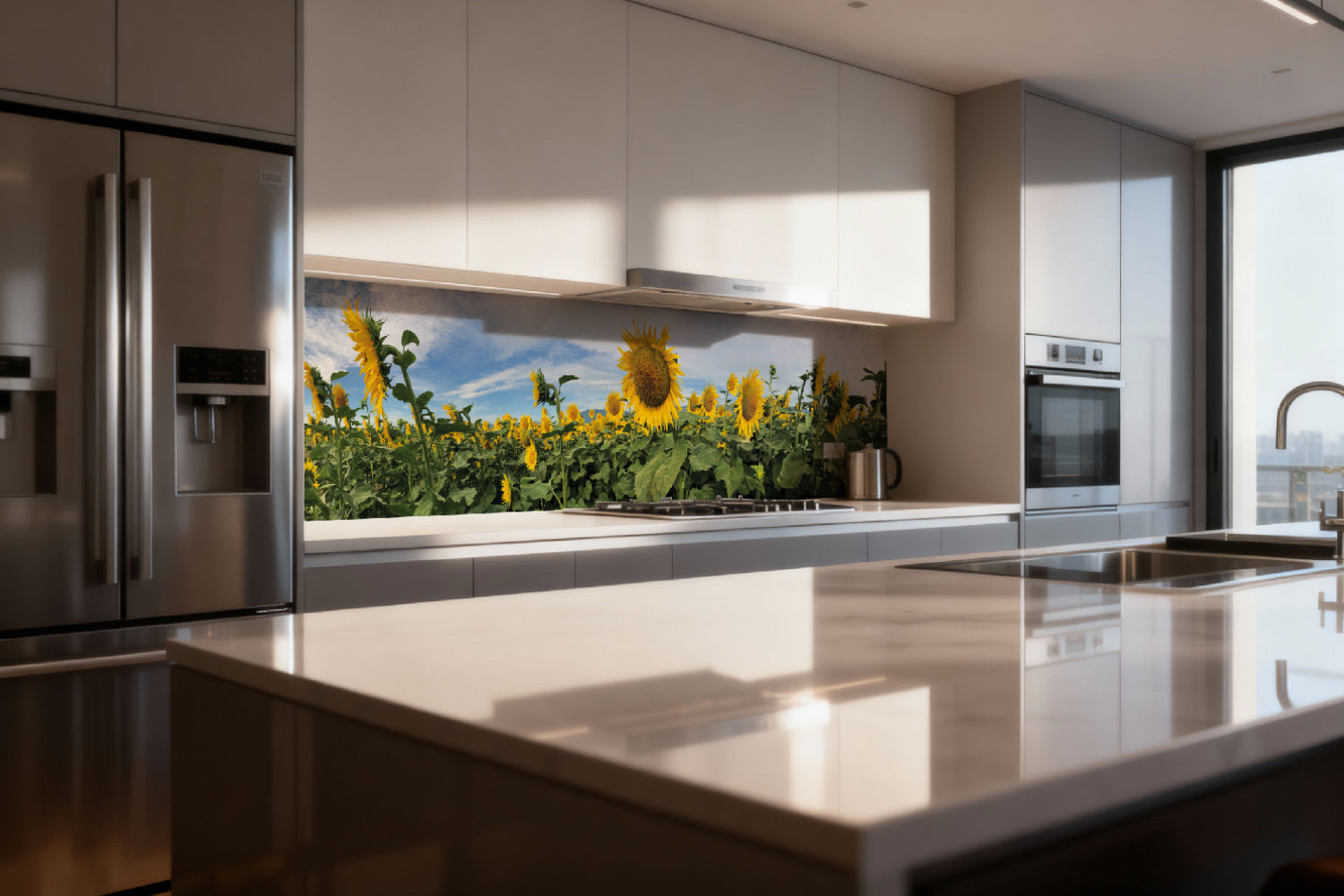Küchenrückwand Sonnenblumenfeld