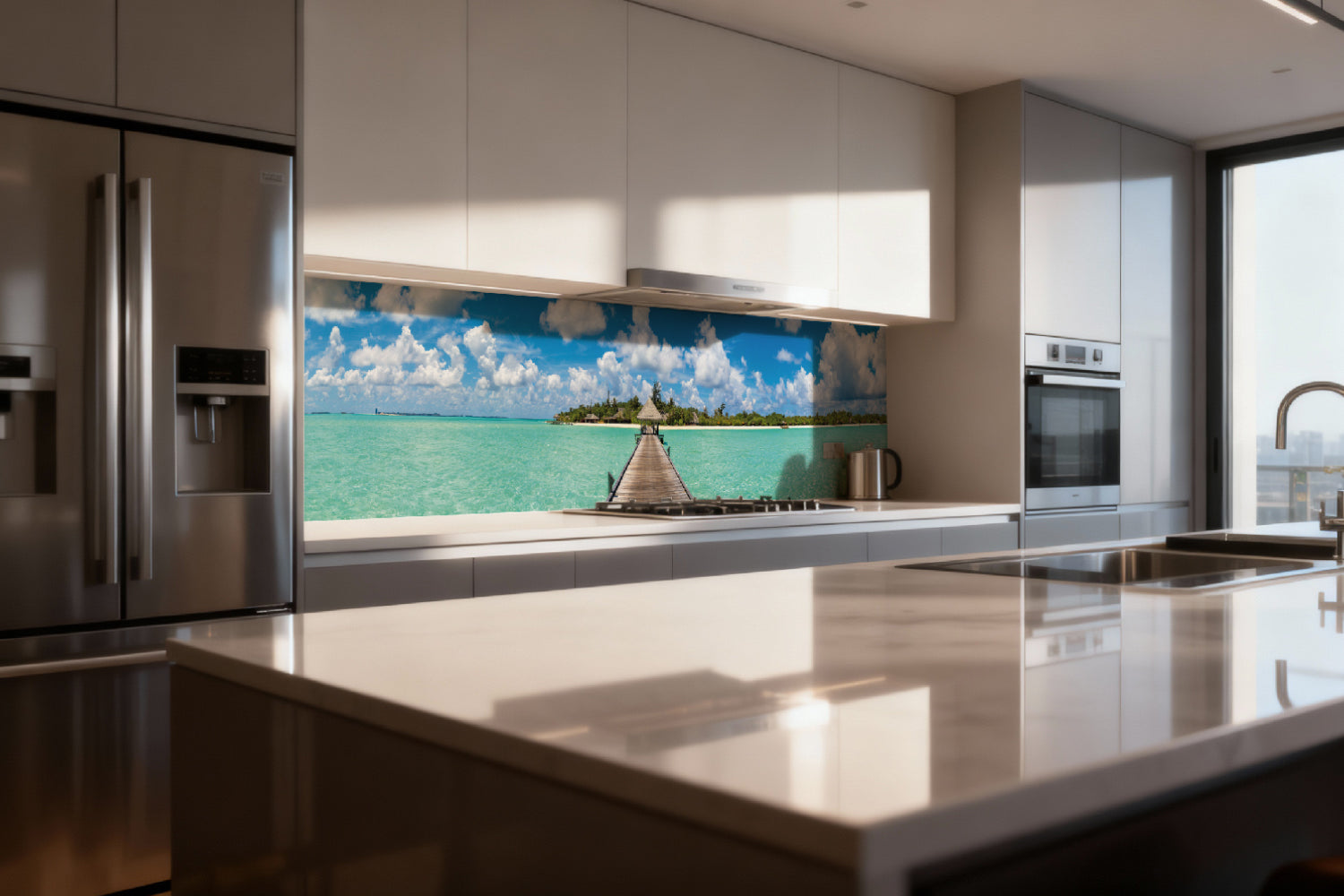 Küchenrückwand Tropischer Steg zur Insel