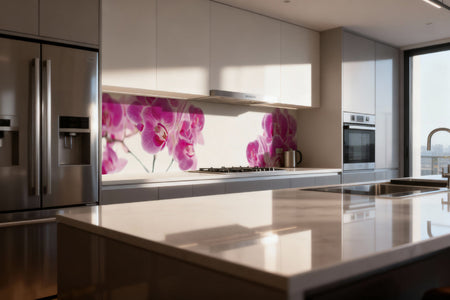 Küchenrückwand Rosa Orchideenblüten