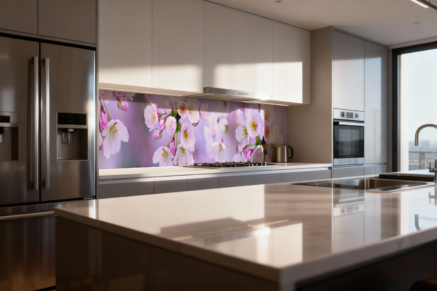 Küchenrückwand Kirschblüten