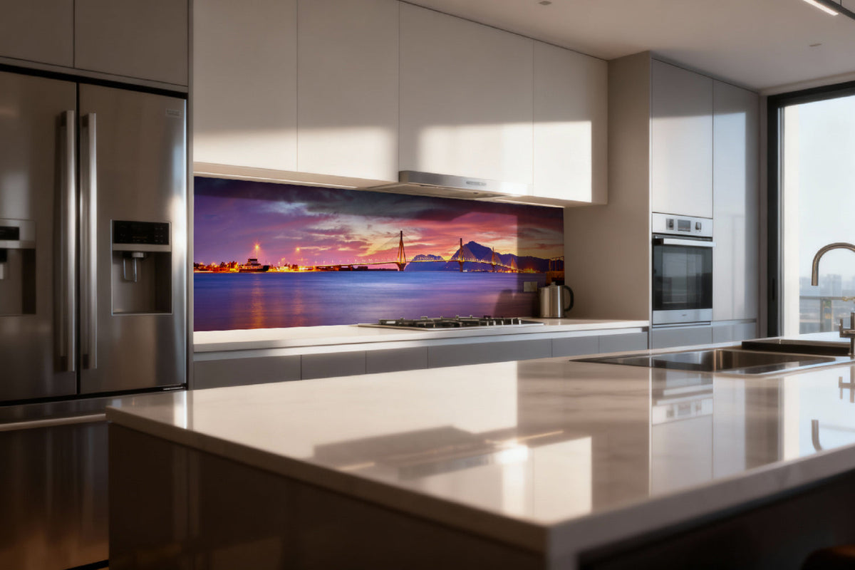 Küchenrückwand Panorama mit Sonnenuntergang