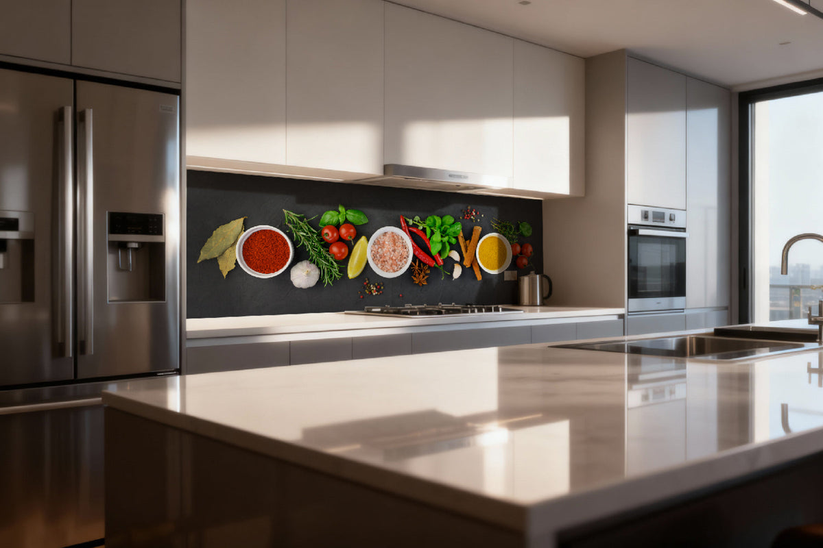 Küchenrückwand Gewürze und Kräuter