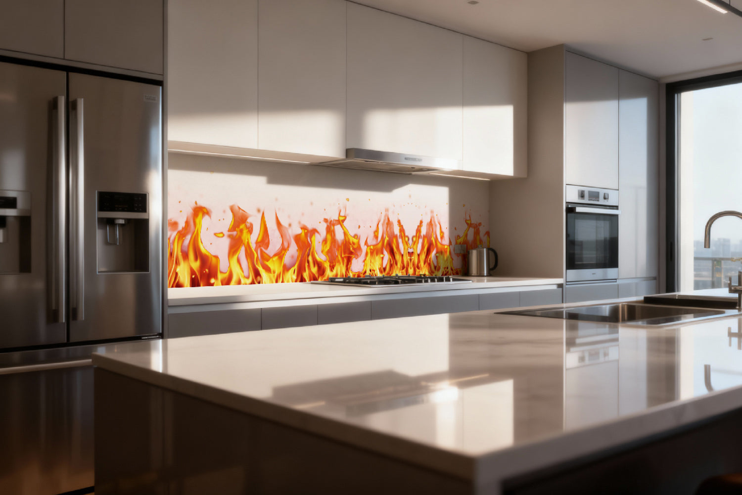Küchenrückwand Feuer Flammen Design