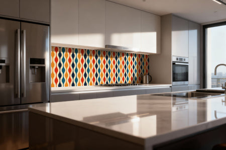 Küchenrückwand Retro Wellen