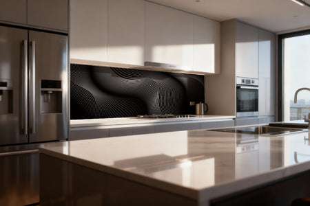 Küchenrückwand Schwarz Abstrakte Linien