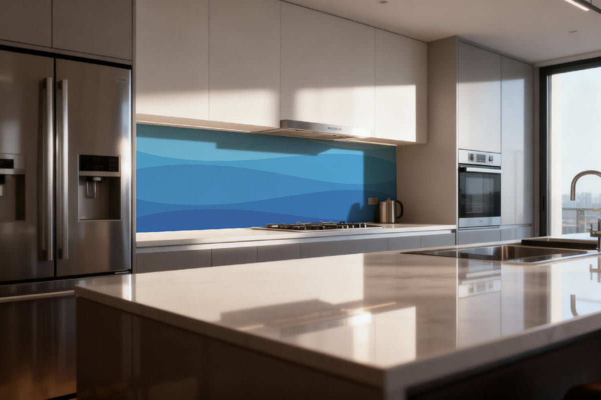 Küchenrückwand Sanfte Blautöne Design