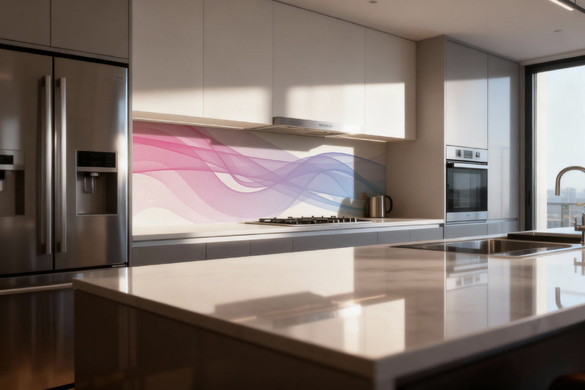 Küchenrückwand Pastell Wellenmuster