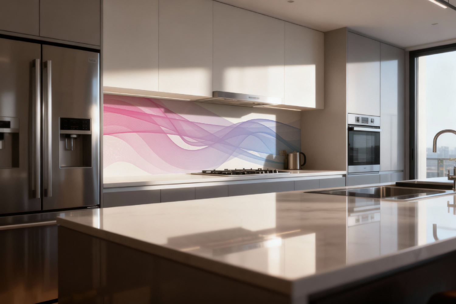 Küchenrückwand Pastell Wellenmuster