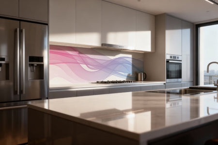 Küchenrückwand Pastell Wellenmuster