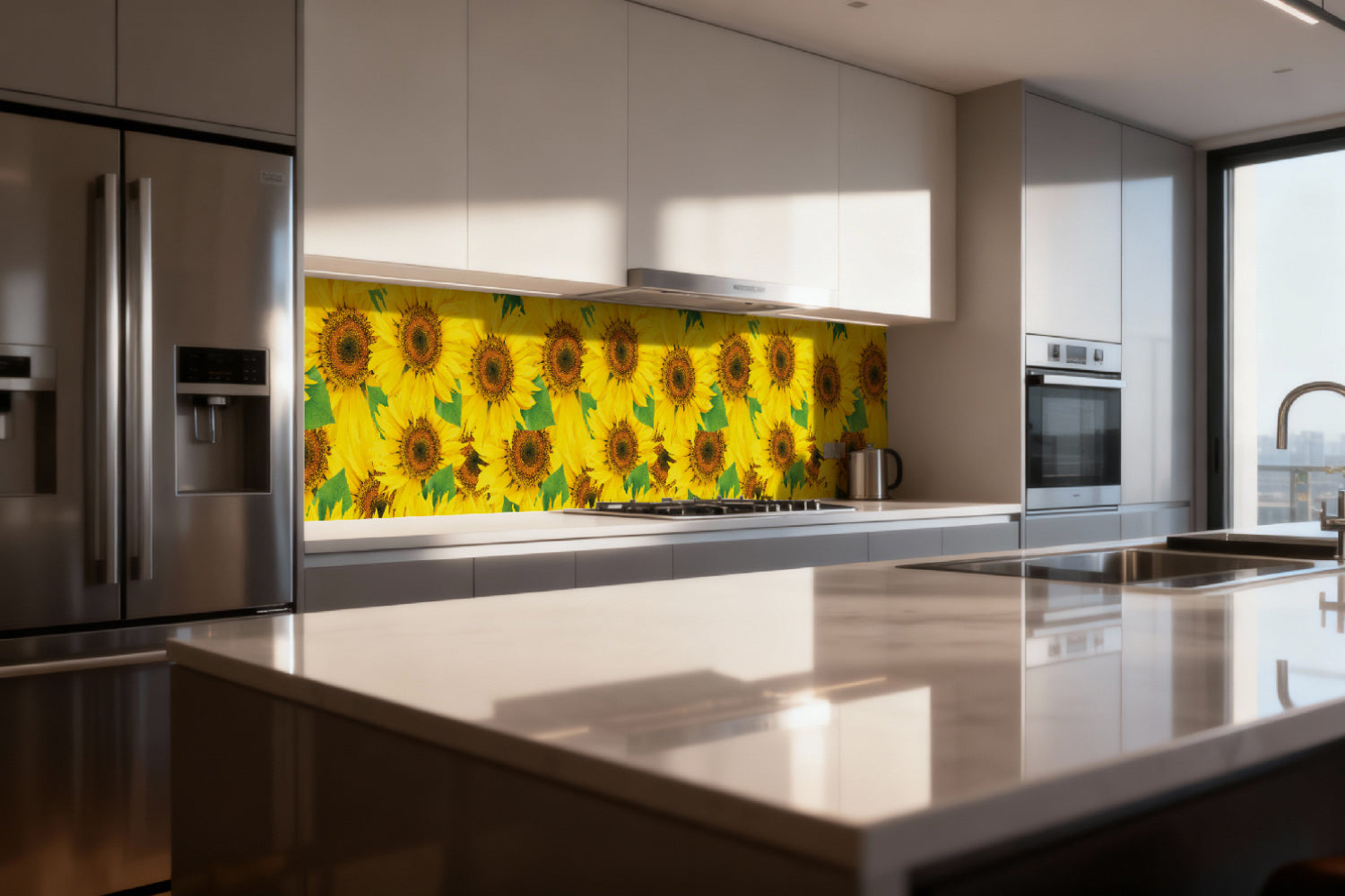 Küchenrückwand Sonnenblumenfeld Gelb