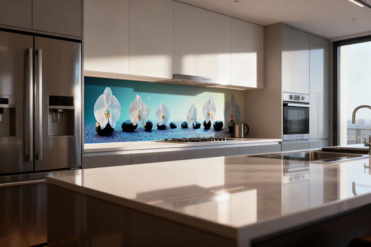 Küchenrückwand Spa Motiv mit Blüten