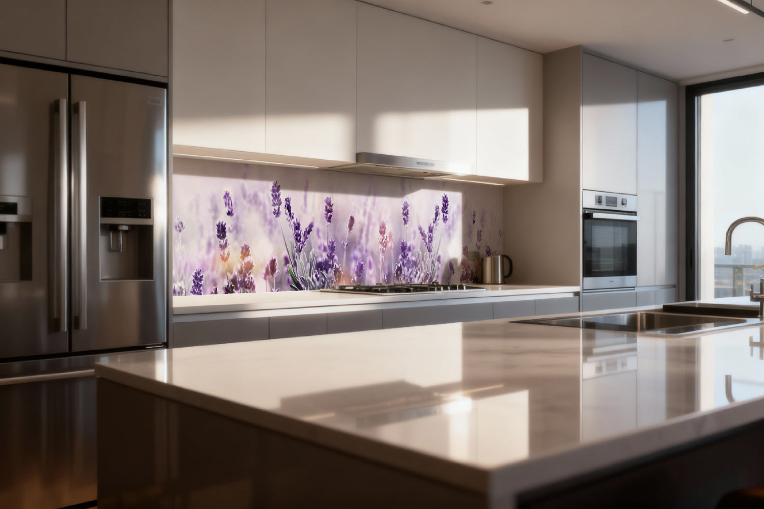 Küchenrückwand Lavendel Blütenfeld