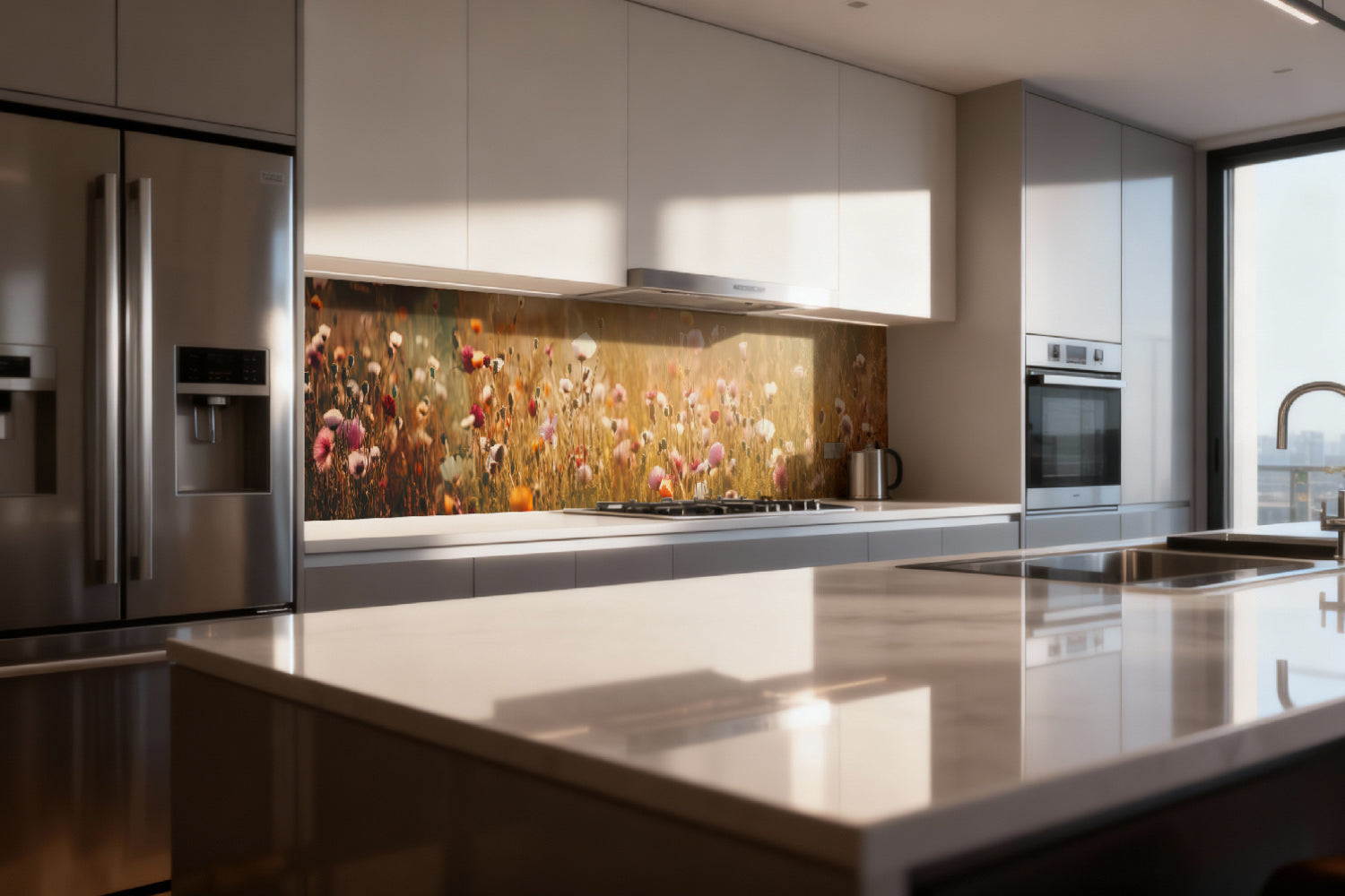 Küchenrückwand Blütenfeld Naturmotiv