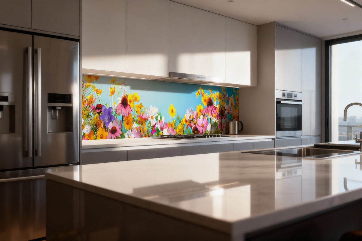 Küchenrückwand Bunte Blumenwiese Sommer