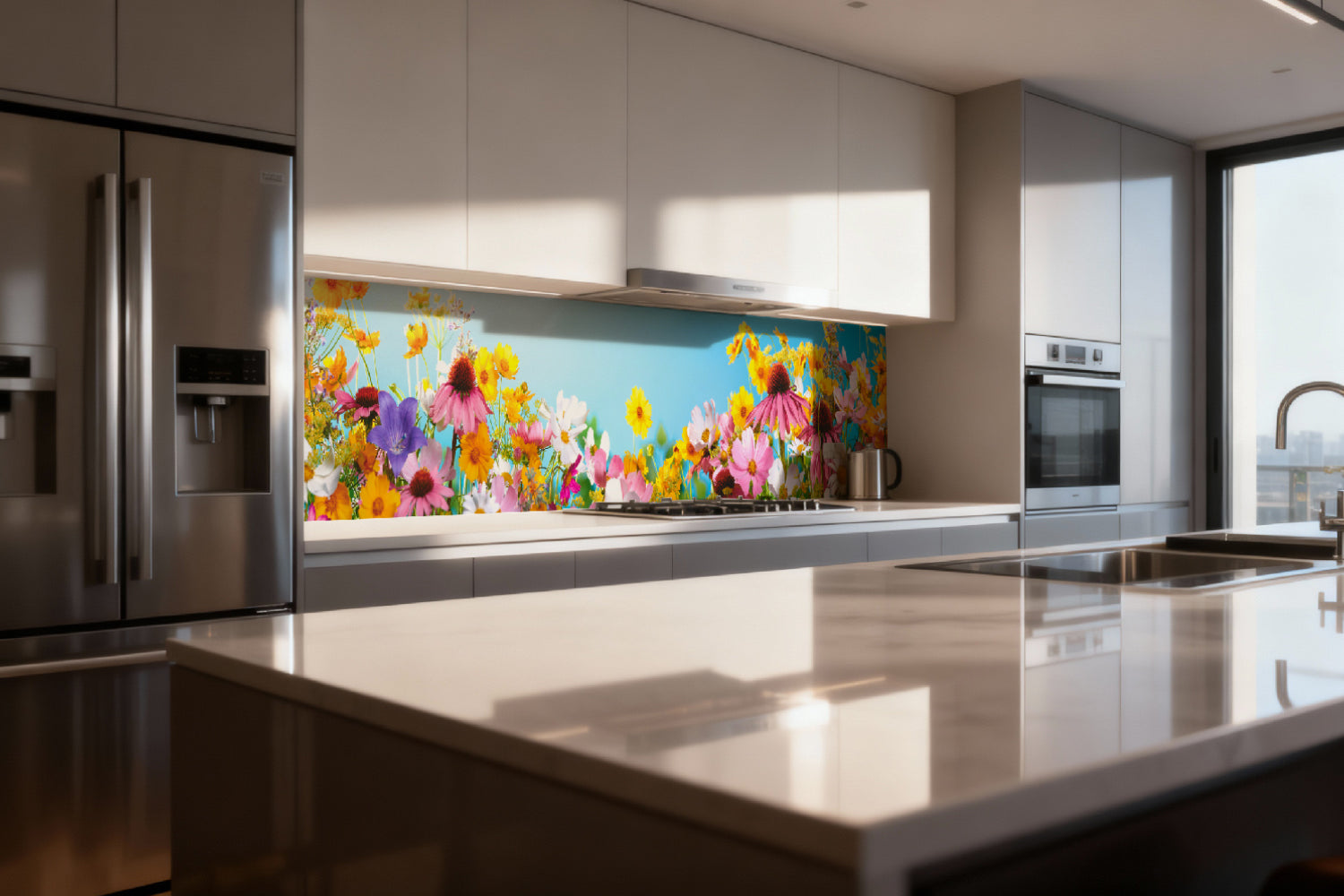 Küchenrückwand Bunte Blumenwiese Sommer