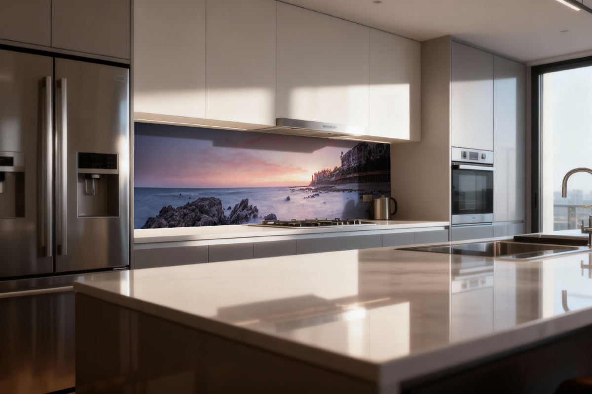 Küchenrückwand Meeresküste bei Sonnenuntergang