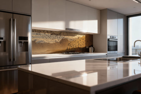 Küchenrückwand Sonnenlicht und Vogelschwarm