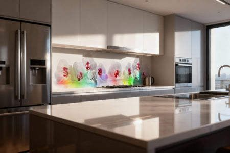 Küchenrückwand Weiße Orchideen