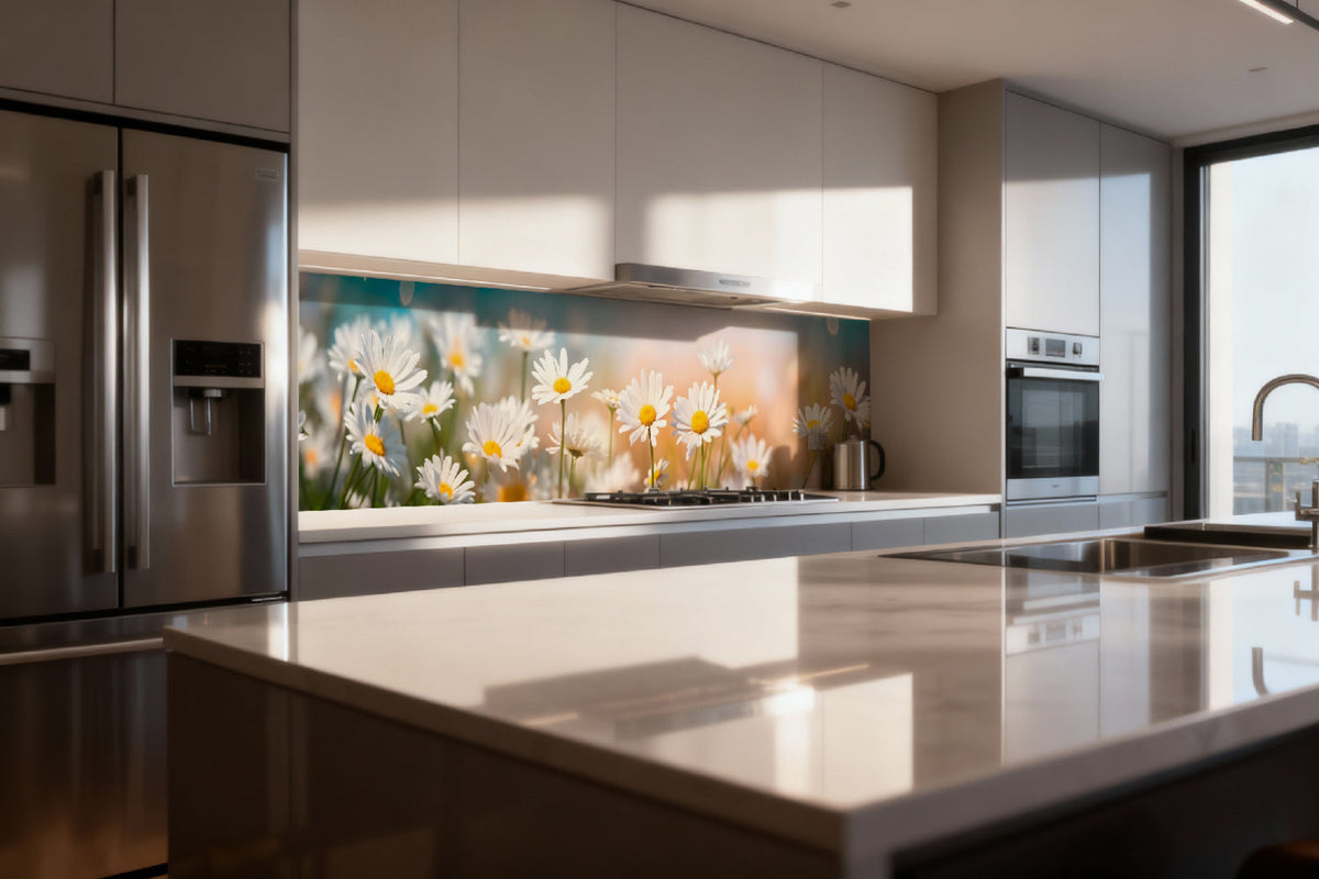 Küchenrückwand Gänseblümchen im Sonnenlicht