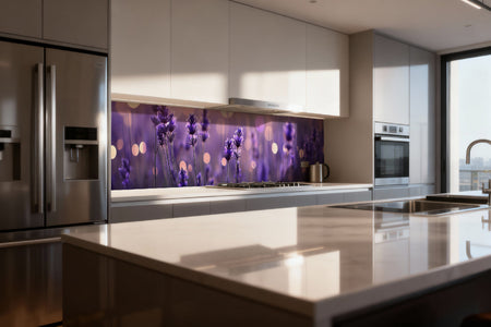 Küchenrückwand Lavendelblüten im Abendlicht