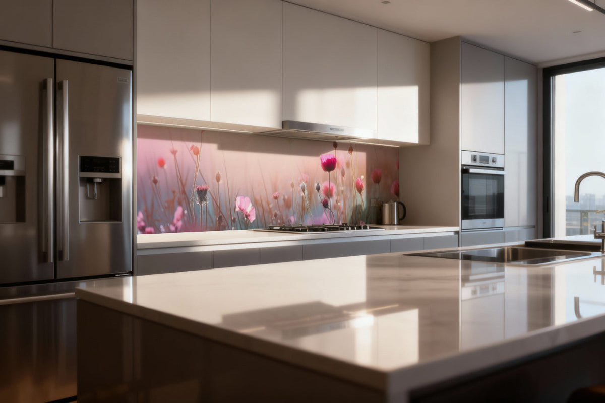 Küchenrückwand Romantische Blumenwiese