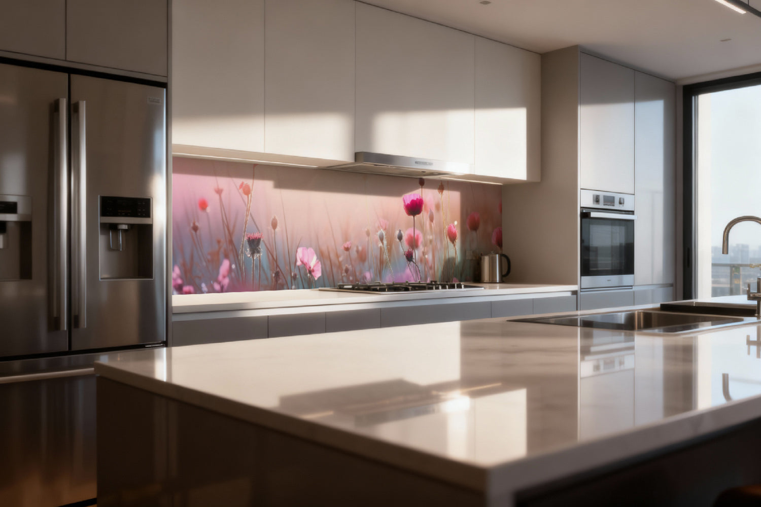 Küchenrückwand Romantische Blumenwiese