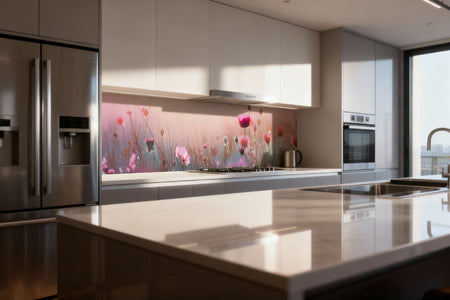 Küchenrückwand Romantische Blumenwiese