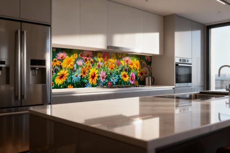 Küchenrückwand Bunte Blumenwiese