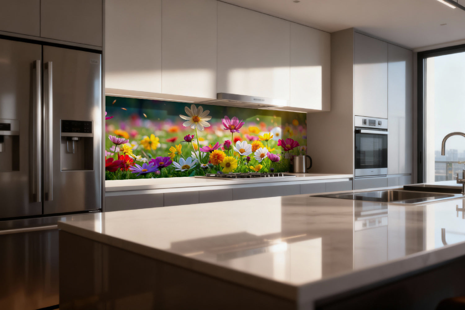 Küchenrückwand Bunte Frühlingswiese