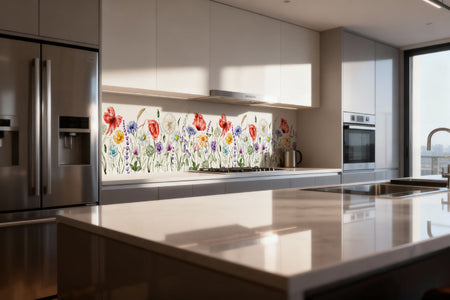 Küchenrückwand Blumen Aquarell