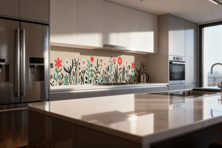 Küchenrückwand Modernes Blumenmuster