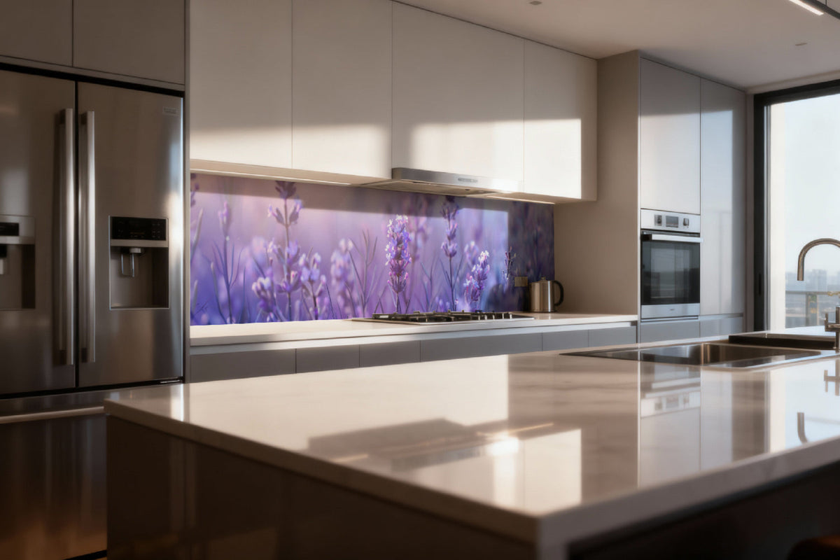 Küchenrückwand Lavendel in Pastellfarben