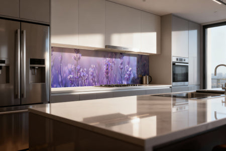 Küchenrückwand Lavendel in Pastellfarben