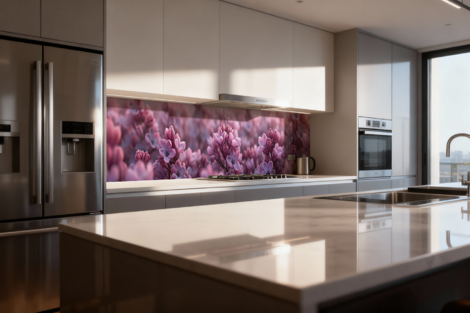 Küchenrückwand Fliederblüten Romantik