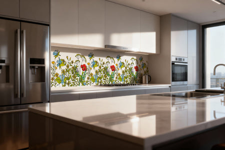 Küchenrückwand Illustratives Blumenmuster