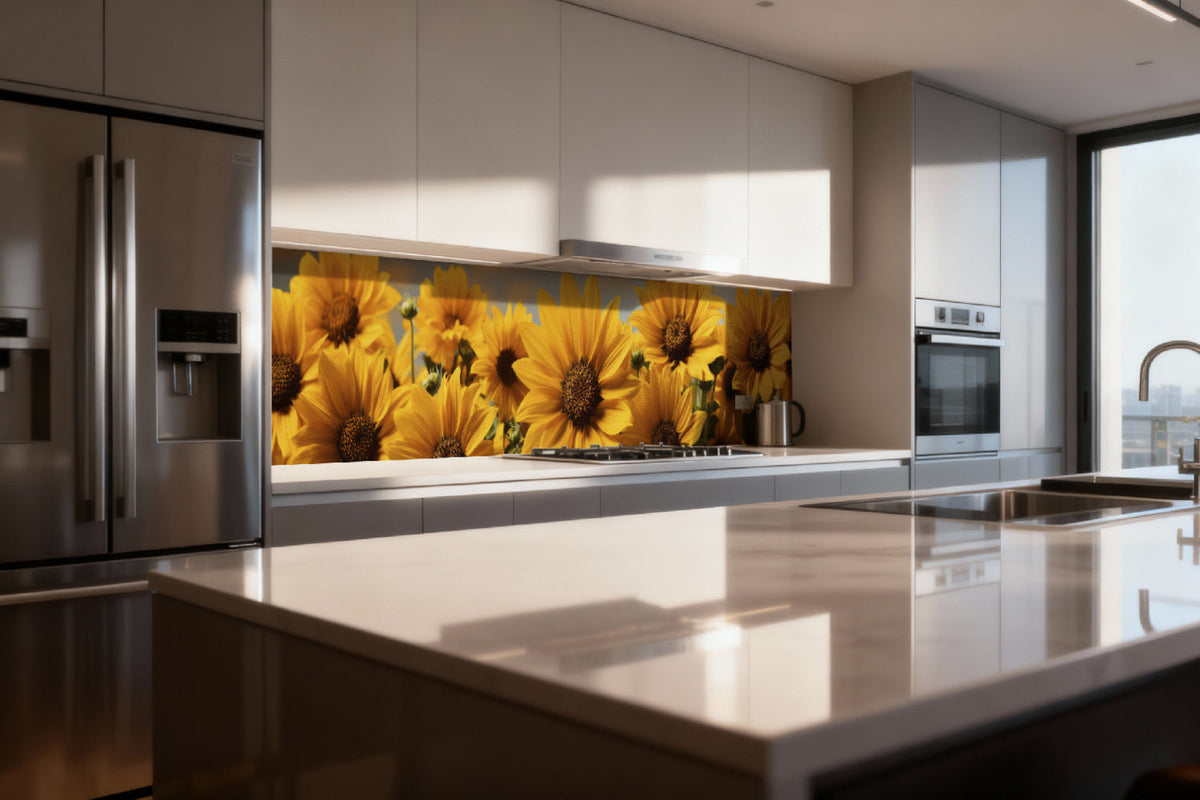 Küchenrückwand Sonnenblumenfeld