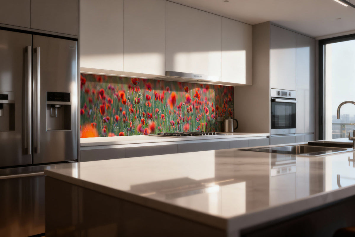 Küchenrückwand Rotes Mohnfeld