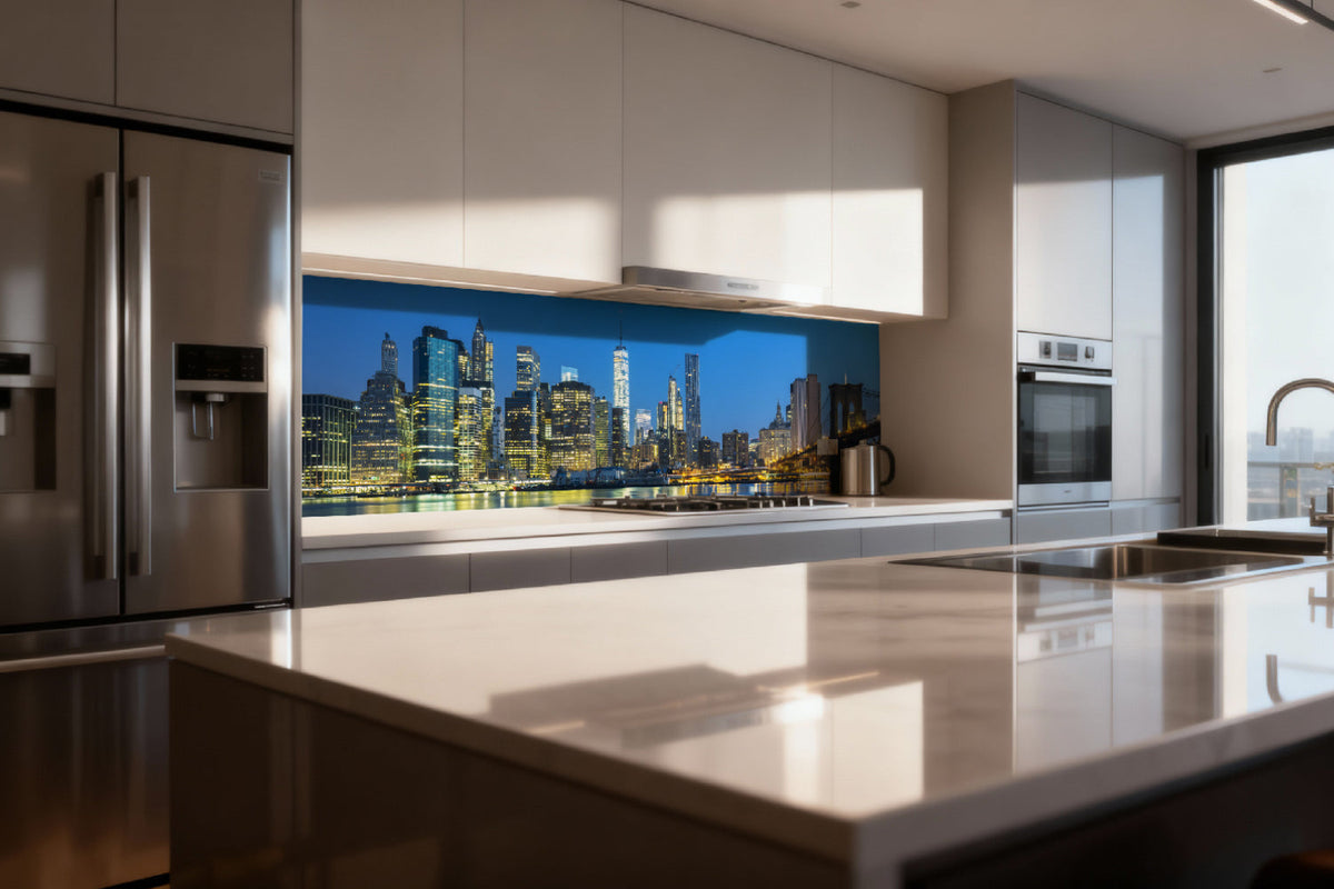Küchenrückwand Skyline bei Nacht