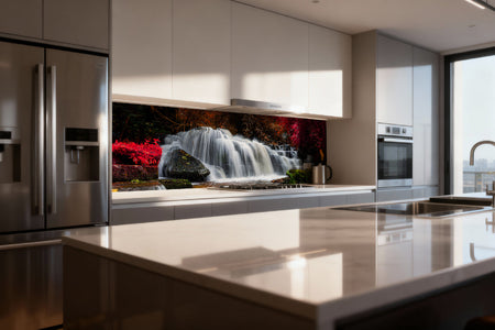 Küchenrückwand Wasserfall im Herbstwald