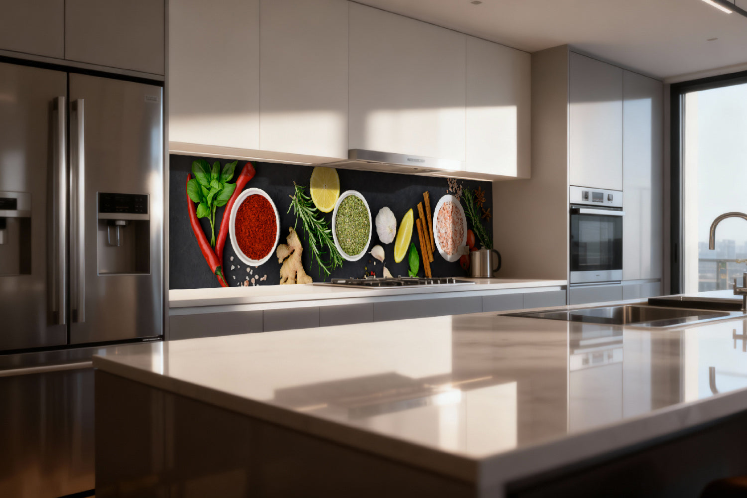 Küchenrückwand Gewürze und Kräuter