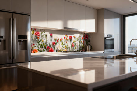 Küchenrückwand Bunte Blumen