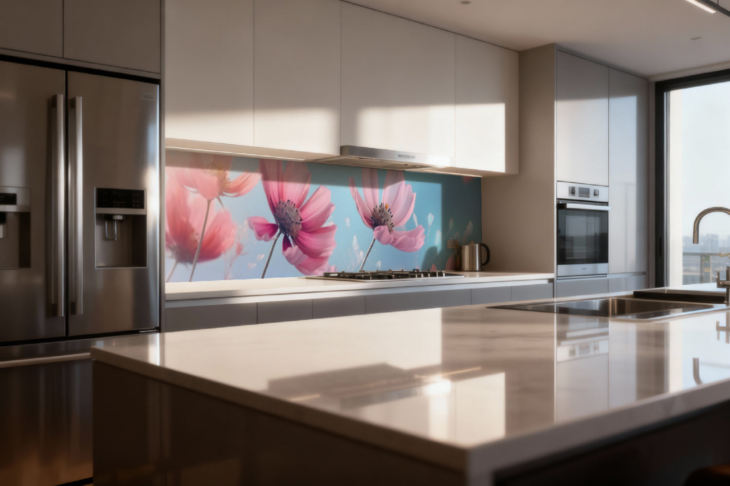 Küchenrückwand Rosa Blüten