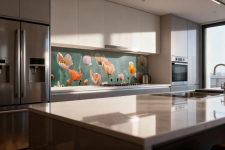 Küchenrückwand Pastell Mohnblumen