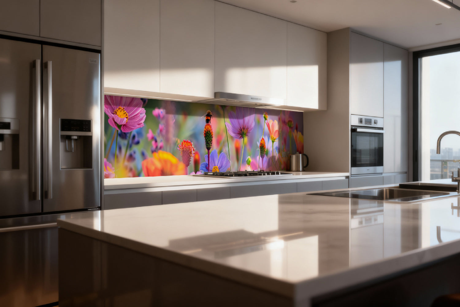 Küchenrückwand Bunte Blumenwiese