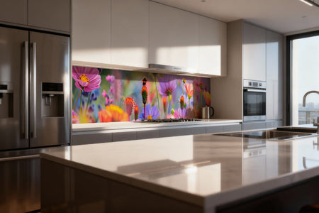 Küchenrückwand Bunte Blumenwiese