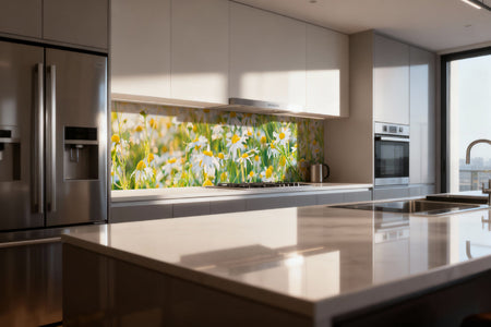 Küchenrückwand Kamillenwiese