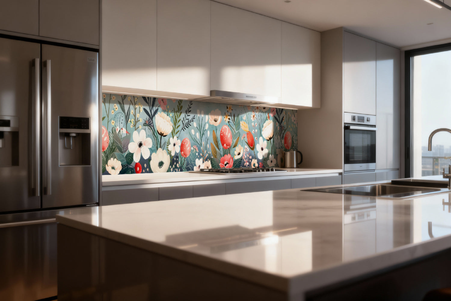 Küchenrückwand Florales Aquarellmotiv