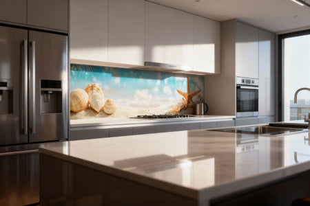 Küchenrückwand Strand mit Muscheln